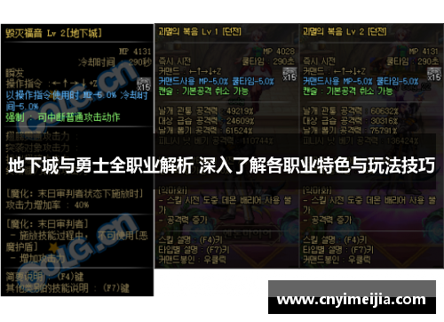 地下城与勇士全职业解析 深入了解各职业特色与玩法技巧